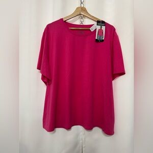 Edited by Remi Bader Women's Pink Short Sleeve Baby Tee 5X
